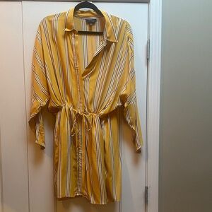 Topshop Yellow Striped Dress